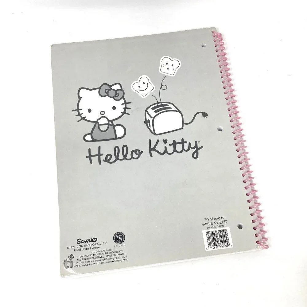 Sanrio Hello Kitty Wide Rule Spiral Notebook Preowned Approx 60 Pages